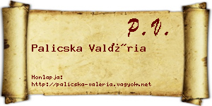 Palicska Valéria névjegykártya